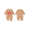 thumbnail image 3 of Miaouyo Baby Boy Girl Strawberry Romper Round Neck Long Sleeve Full Length Jumpsuit Fall Clothes, 3 of 7