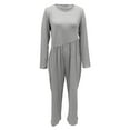 thumbnail image 3 of SHTXOZHI Womens Fall Maternity Romper Long Sleeve Wide Leg Pants Pregnancy Jumpsuit with Pockets, 3 of 5