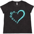 thumbnail image 3 of Inktastic Paw Print Heart Women's Plus Size T-Shirt, 3 of 5