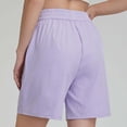 thumbnail image 6 of SGFCWSX Women Summer Shorts,Elastic Waistband Breathable Elastic Waistband Pocket Casual Shorts Purple M, 6 of 6