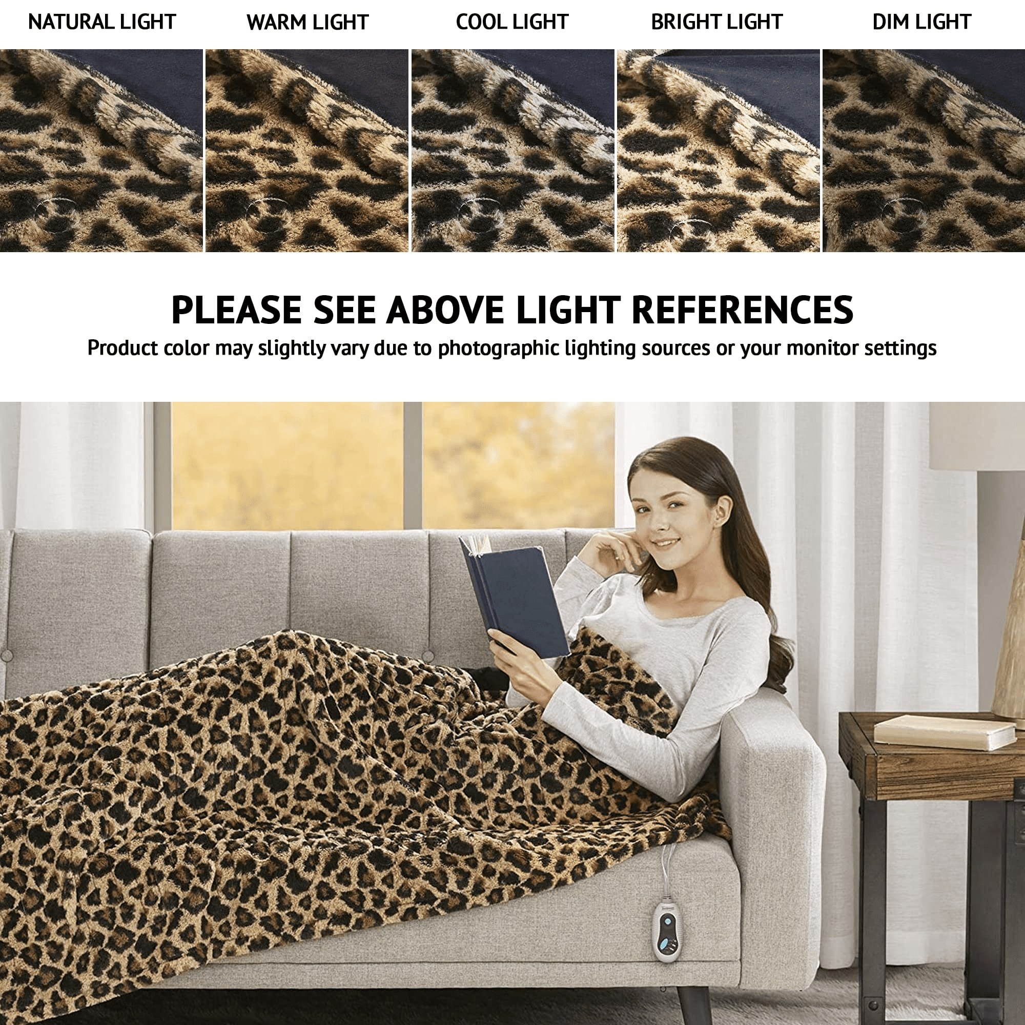 Cheetah heated blanket sale