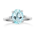 thumbnail image 2 of Gem Stone King 3.04 Ct Oval Sky Blue Topaz White Topaz 925 Sterling Silver Ring, 2 of 4