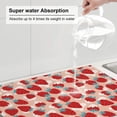 thumbnail image 5 of Fuzoiu Red Strawberry Print Absorbent, Reversible Microfiber Dish Drying Mat for Kitchen, Dish Drying Pad for Dishes, Utensils, Pots and Pans, Extra Large 18 Inch x 24 Inch, 5 of 7