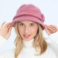thumbnail image 3 of YooGuoGuo Wool Knit Bucket Hat for Women Vintage Elegant Floral Cloche Fleece Lined Warm Winter Caps for Cold Weather Gift, 3 of 7