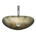 thumbnail image 5 of Bathroom Vanity Artistic Tempered Glass Elegant Gold-Foil Glass Vessel Sink with Pop-up Drain, Gold Boat Shape Bathroom Sink Above Counter (no Faucet),Bathroom Vanity Set, 5 of 10