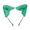 thumbnail image 3 of Diadema con orejas para fiesta, hecha a mano, con pelo sintético, ideal para disfraz de carnaval. Verde, 3 of 9