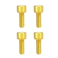 thumbnail image 1 of 4 Pieces Disc Brake Fixing Blot Modified Component Universal Titanium Alloy Crank Arm Screw Replacements Braking Clamp Fixator Golden M6x20, 1 of 6