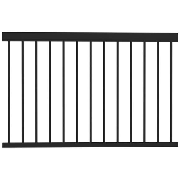 42" x 59" Entourage Aluminum Straight Railing Section - Black