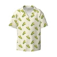 thumbnail image 4 of Uemuo Corn Pattern Cotton Linen Short Sleeve Shirts,Casual Lightweight Button Down Shirts,Vacation Beach Summer Tops-Small, 4 of 7