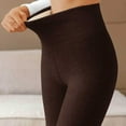 thumbnail image 5 of VEKDONE Thickened Plush Leggings for Women Solid Color High Waisted Stretchy Pant Slim Warm Long Pants Trendy Tummy Control Yoga Tights Coffee XL, 5 of 7