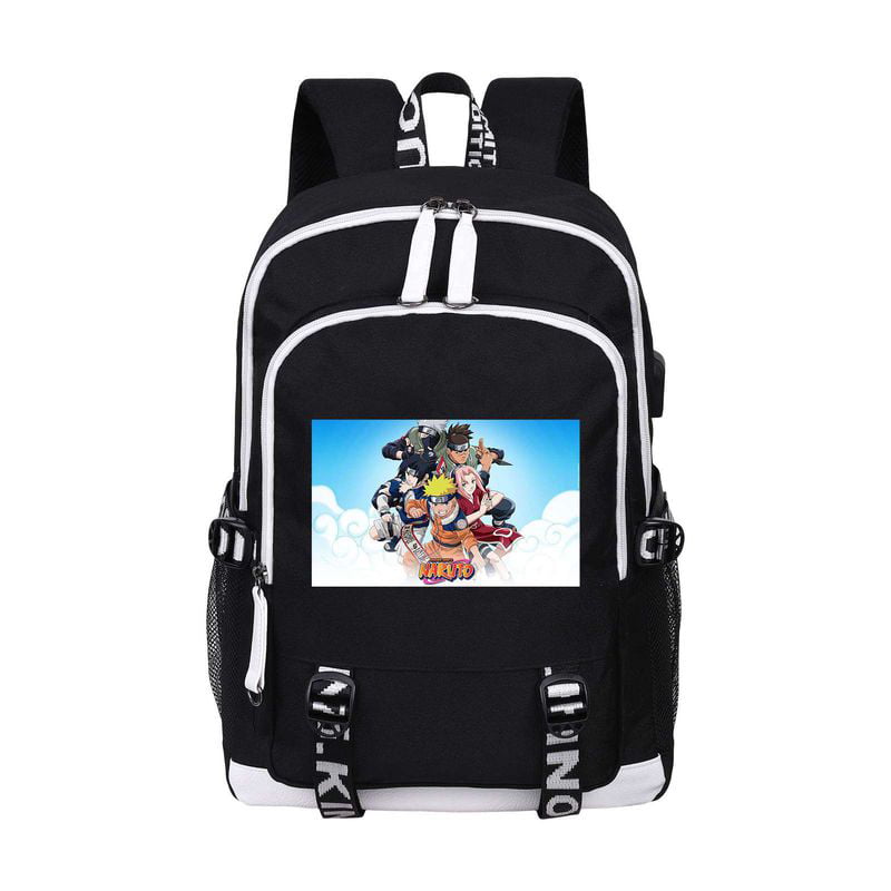 Gumstyle Naruto Book Bag with USB Charging Port Laptop Backpack Casual School Bag Blue 1 