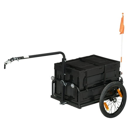 Bike Cargo Trailer, Bicycle Trailer with Storage Box, Folding Frame - 88lbs Capacity