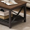 thumbnail image 5 of Coffee Table, Rustic Vintage Farmhouse Living Room Table with Shelf, 40, 5 of 14