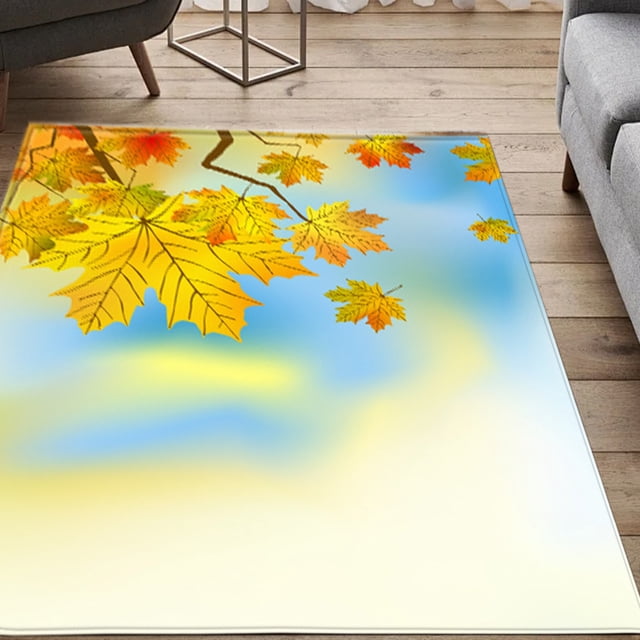 Living Room Decor, Rugs for Living Room, 24-Inch Width 35-Inch Length Maple Leaf Living Room Rug Bedroom Dining Room Floor Mats Thanksgiving Home Decor, Living Room Rugs, Living Room Rug