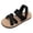 Black, variant on Women's Flat Sandals Open Toe Lightweight Non Slip Elatic Braided Strappy Slides Wide Width Platform Breathable Summer Walking Shoes Red Size 8.5