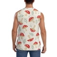 thumbnail image 4 of Goofa Cartoon Flat Mushrooms Printed Men's Sleeveless T-Shirt - Athletic Gym Workout Tank Top for Men - Moisture-Wicking, UPF 30+ Quick-Dry Muscle Tee-3X-Large, 4 of 8