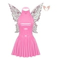 thumbnail image 3 of Zaldita Women's Halloween Fairy Costume Shiny Metallic Sleeveless Dress with Elf Ears And Butterfly Wings Pink XXL, 3 of 7