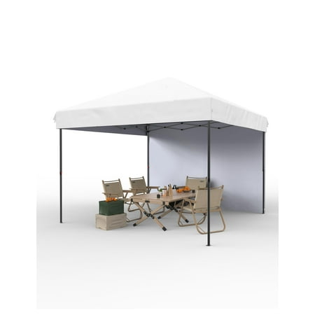 Faitaliicy 10x10Ft Pop Up Canopy Tent Instant Portable Shelter With 1Pcs Sidewalls 4 Sandbags Easy Outdoor Sun Shade Beach Tent For Events Parties Camping Patio Outdoor Activities
