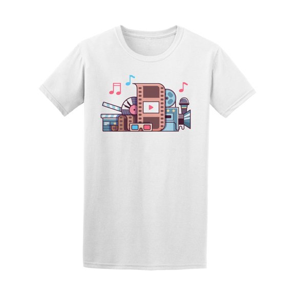 Cinema Collage Doodle T-Shirt Men -Image by Shutterstock, Male Large