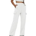 thumbnail image 1 of Timegard Cargo Pants for Women Straight Leg Elastic High Waist Athletic Running Pants with Pockets, 1 of 6