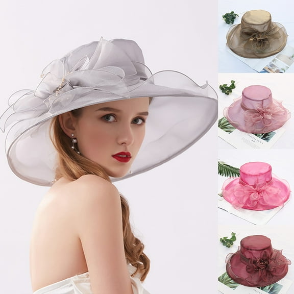 Visland Women's Racing Horse Organza Church Wedding Dress Party Occasion Cap