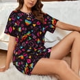 thumbnail image 4 of Balery Lgbt Rainbow For Pride Conjunto de Pijama para Mujer con Estampado, Dos Piezas de Manga Corta y Shorts, Ropa de Dormir Suave con Cuello Redondo y Bolsillos-4X-Large, 4 of 6