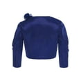 thumbnail image 4 of TiaoBug Kids Girls Sparkly Sequins Ruffled Short Coat - Birthday Party Wear Navy Blue 4, 4 of 7
