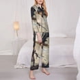 thumbnail image 3 of Fuzoiu Swordsman Cool Dragon Print Women's Long-Sleeved Pajama,Lounge Button Down Nightwear,Womens Notch Collar Pajama Set-X-Large, 3 of 7