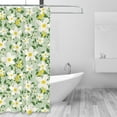 thumbnail image 2 of Shower Curtain, Lemon floral Waterproof Fabric Plastic Shower Curtain, Drying Fast Bathroom Curtain with 9 Buttonholes, Ruffle Shower Curtain 60x72in, 2 of 8