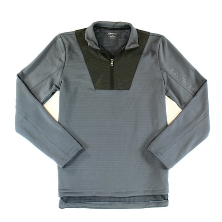 UPC 797762453174 product image for Calvin Klein Blue Mens Size Large L Pullover Quarter Zip Sweater | upcitemdb.com
