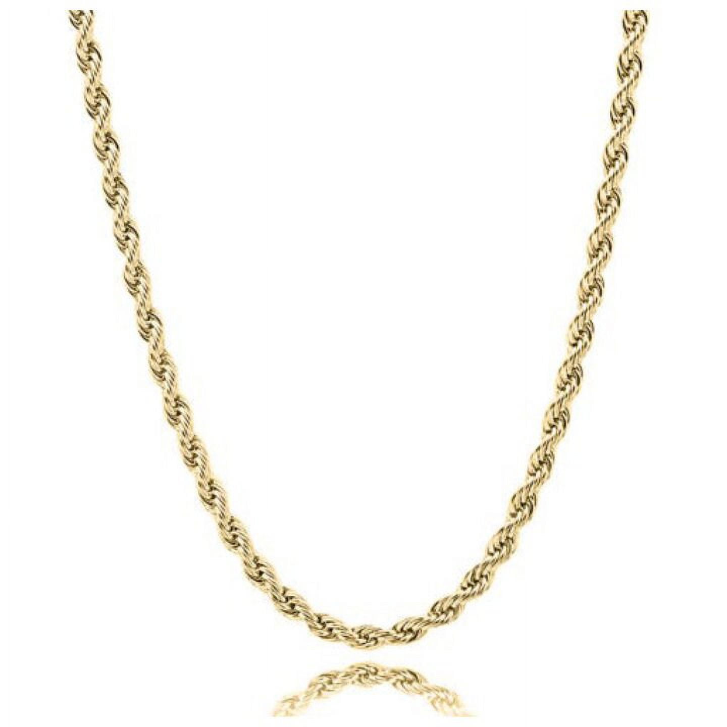 10K Real Yellow Gold 4mm Necklace Gold Rope Chain