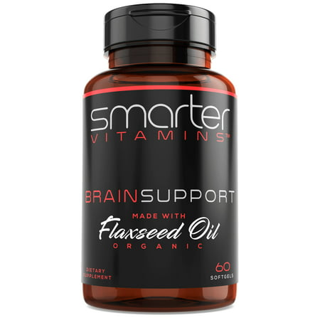 Brain Support Nootropic Supplement, Memory, Alertness, Brain Health, Brain Function, Made with Alpha-GPC, L-Tyrosine & Acetyl L-Carnitine ALCAR, Organic Flaxseed Oil for ALA + DHA Brain