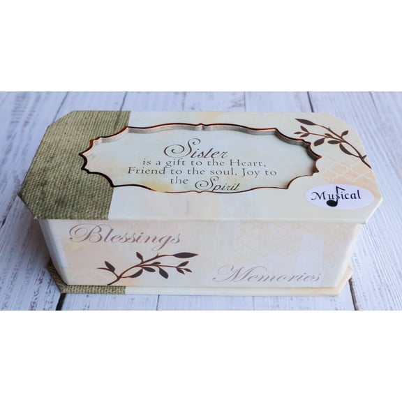 Blessings Memories Love Joy Sister Is A Gift To The Heart Musical Trinket Box