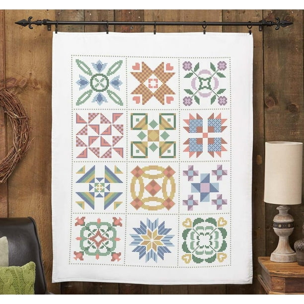 Herrschners® Traditional Quilt Sampler Lap Quilt Stamped CrossStitch
