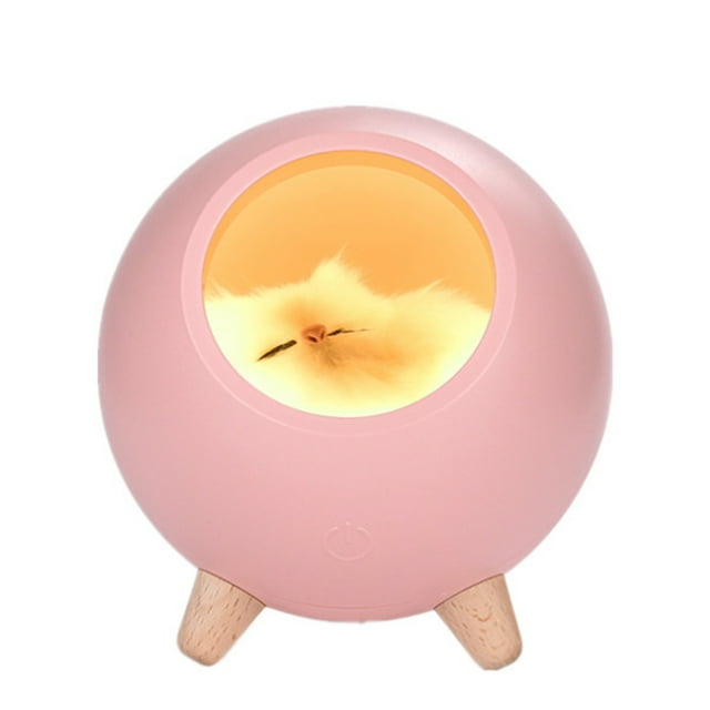Lámpara de noche de casa de gatos encantadores, Leds recargables para dormitorio de niños, MABOTO Luz de noche
