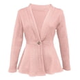 thumbnail image 5 of Gytharion Women's Solid Color Cardigans Waist Cinched Peplum Hem Open Front Coats Long Sleeve Single Button Casual Outwear Coats, 5 of 5