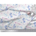 thumbnail image 2 of Soimoi White Rayon Crepe Fabric Cloud & Unicorn Animal Print Fabric by the Yard 46 Inch Wide, 2 of 3