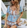thumbnail image 2 of Camisa con estampado floral Nikou para mujer Cuello en V, 2 of 6