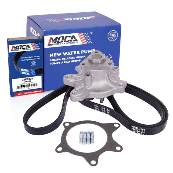 MOCA AUTOPARTS Water Pump with Serpentine Belt Fit for 2004-2006 Scion xA 1.5L & 2004-2006 Scion xB 1.5L