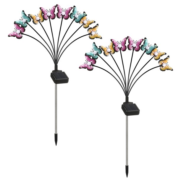 Lámparas solares para jardín Neoglint, decorativas, con forma de mariposa, para exteriores