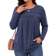 thumbnail image 2 of WellSize Plus Size Women Blouses Lace Long Sleeve Boho Tops Crew Neck Fall Shirts Trendy Tunic Blouses, 2 of 9