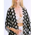 thumbnail image 2 of Xishao Mujer Cárdigan de Playa Blusa Larga de Verano Cubrir Bikini Camisola y Pareos Blanco más negro Blanco más negro Xishao ropa, 2 of 2