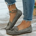 thumbnail image 2 of Womens Penny Loafers Casual Slip on Orthopedic Shoes with Arch Support Round Toe Stitching Tassel Nonslip Moccasin Driving Shoes Grey Size 6.5, 2 of 6