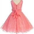 thumbnail image 2 of Big Girls' V Neck All Over Lace Chiffon Belt Flowers Girls Dresses Coral 10, 2 of 2