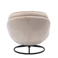 thumbnail image 6 of Accent Chair with Ottoman, Velvet Modern Comfy Chair, Upholstered Leisure Chairs with Black Metal Legs for Bedroom Living Room, Beige, 6 of 10