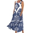 thumbnail image 2 of Maxi Dress for Women Casual Summer Long Dress Beach Cover-Ups Sun Dresses Women Sleeveless T Shirt Tank Dresses with Pockets Blue S, 2 of 5