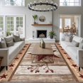 thumbnail image 3 of Rectangle Area Rugs 8 x 10 Ft, Red Texas Star Vintage Non-Slip Residential Carpet, Farmhouse Berry Brown Wooden Indoor Crawling Mats Runner Rugs for Living Room/Dining Room/Bedroom, 3 of 8