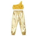 thumbnail image 3 of TiaoBug Kids Girls Jazz Hip Hop Dance Outfits Sequins Crop Top with Pants Cheerleading Dancewear Gold 10, 3 of 5