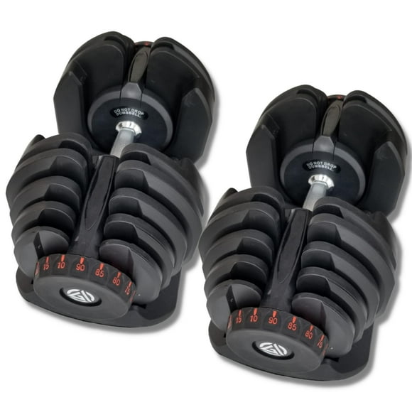 Gym Army - Adjustable Dumbbells - 10lbs to 90lbs | Home fitness exercise dumbell equipment (Sold as a pair - 2 year warranty)