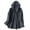 Black, variant on Womens Hooded Denim Shirt Jacket Long Sleeve Chest Pockets Button Solid Lightweight Jean Shacket Casual Fall Outerwear
